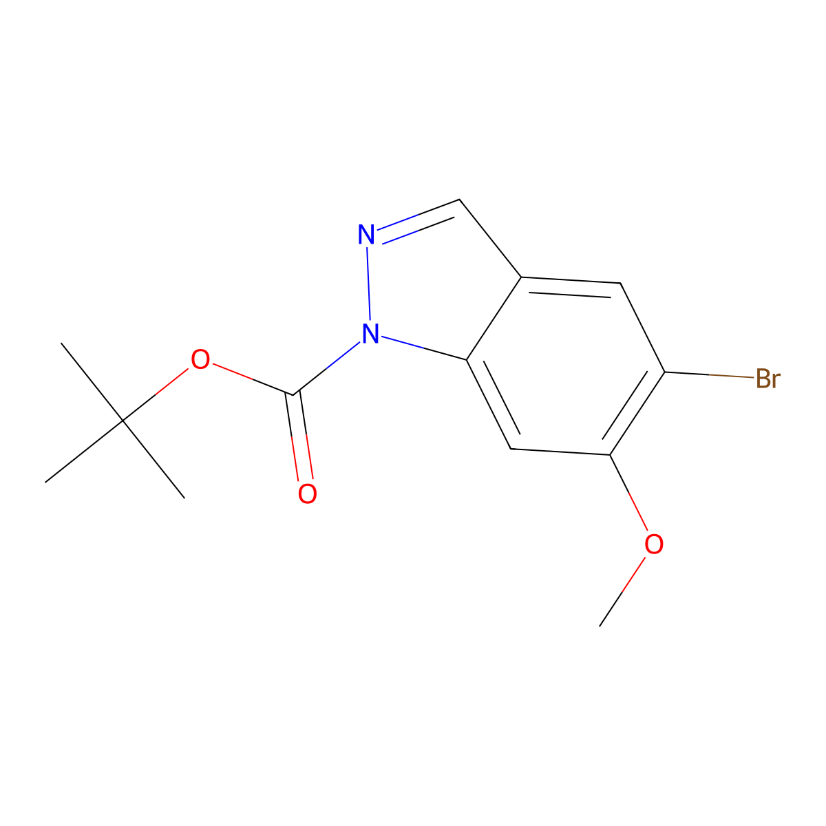 1-Boc-5-bromo-6-methoxy-1H-indazole molecular structure, CAS 1305320-56-2