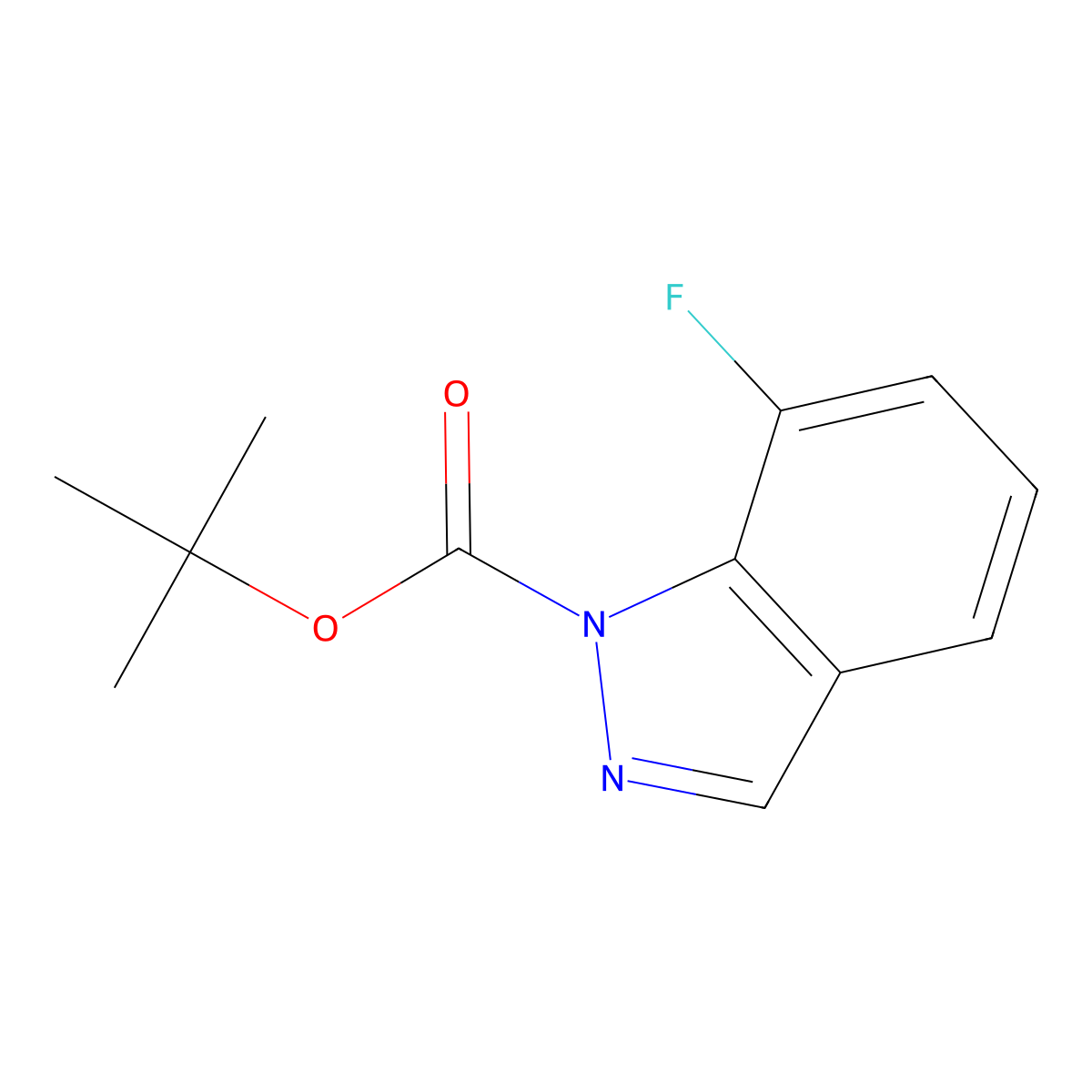1-Boc-7-fluoro-1H-indazole molecular structure, CAS 1305320-59-5