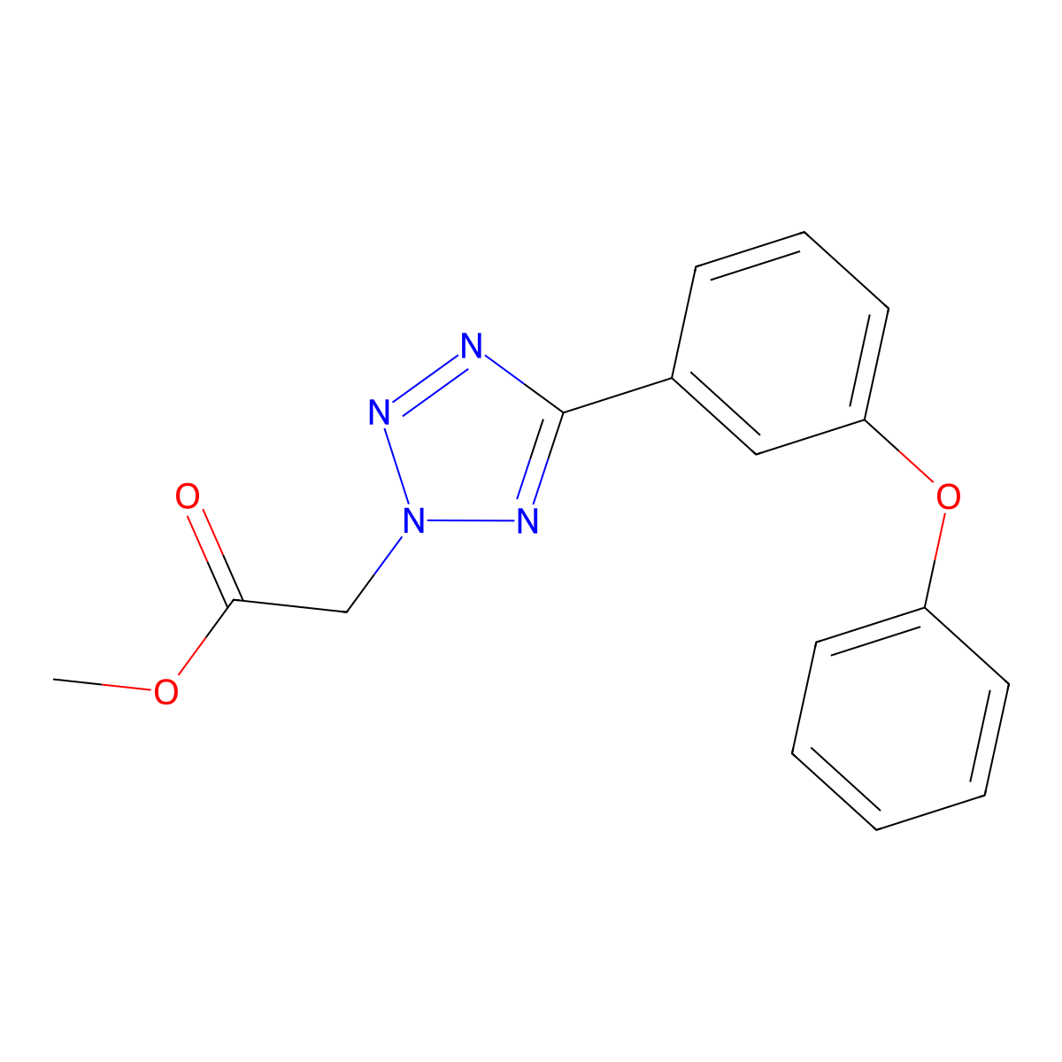 Methyl 2-[5-(3-Phenoxyphenyl)-2H-tetrazol-2-yl]acetate molecular structure, CAS 1305320-60-8