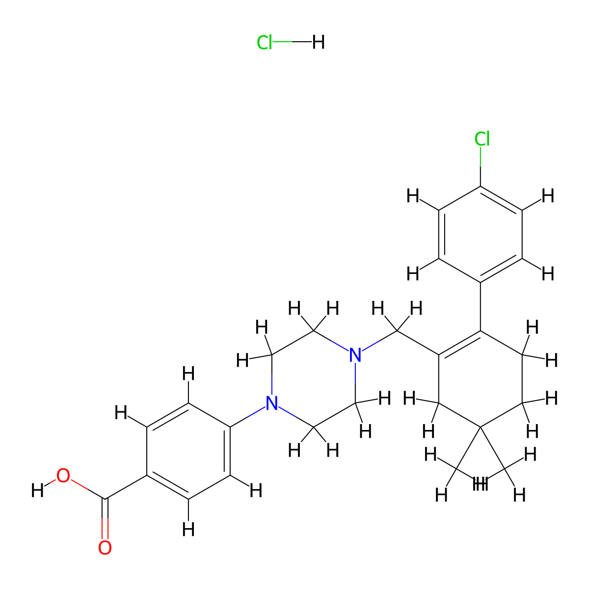 4-[4-[[2-(4-Chlorophenyl)-5,5-dimethyl-1-cyclohexenyl]methyl]-1-piperazinyl]benzoic Acid Hydrochloride molecular structure, CAS 1305320-63-1