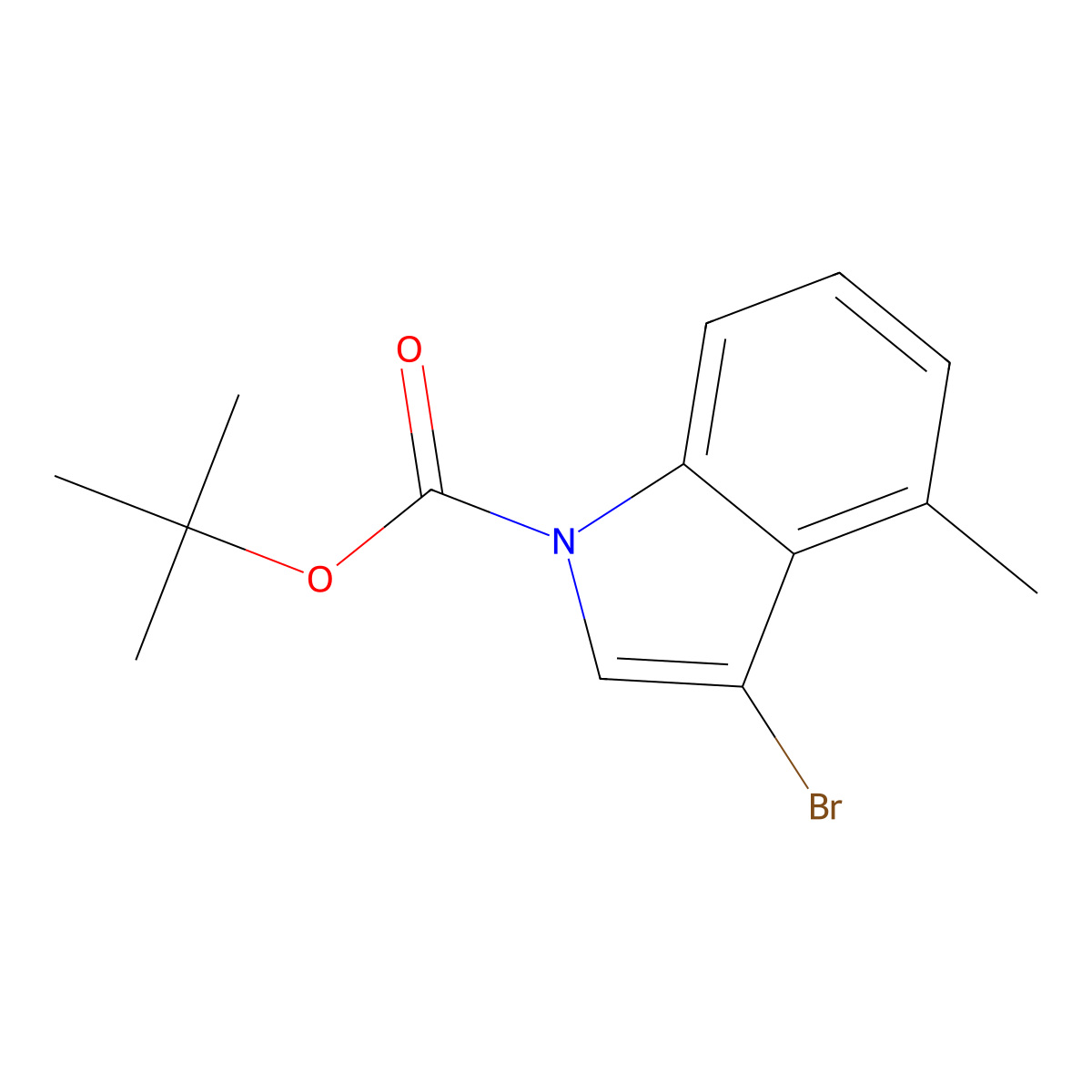N-Boc-3-bromo-4-methylindole molecular structure, CAS 1305320-64-2