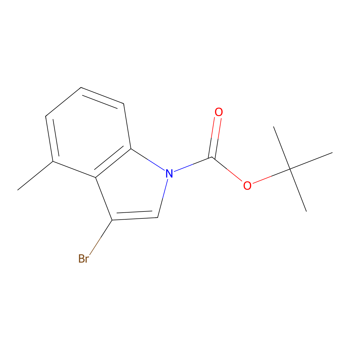 N-Boc-3-bromo-4-methylindole molecular structure, CAS 1305320-64-2