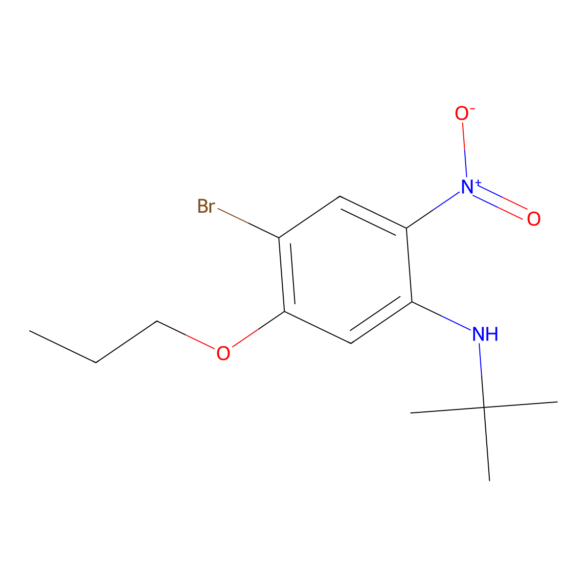 4-Bromo-N-(tert-butyl)-2-nitro-5-propoxyaniline molecular structure, CAS 1305322-90-0