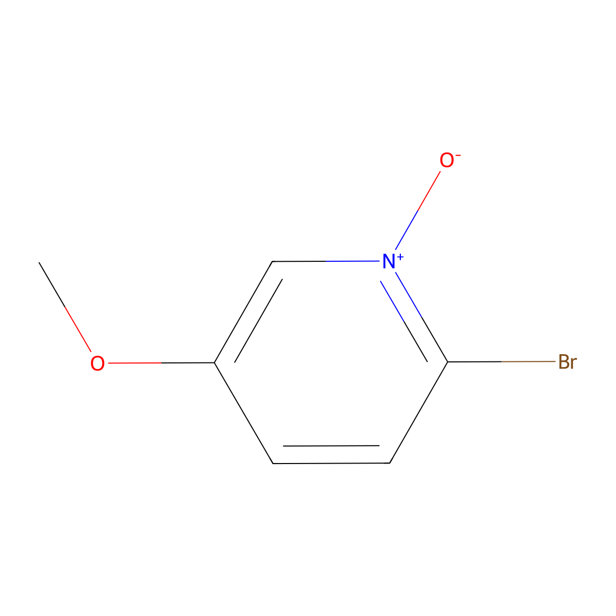 2-Bromo-5-methoxypyridine 1-oxide molecular structure, CAS 1305322-98-8