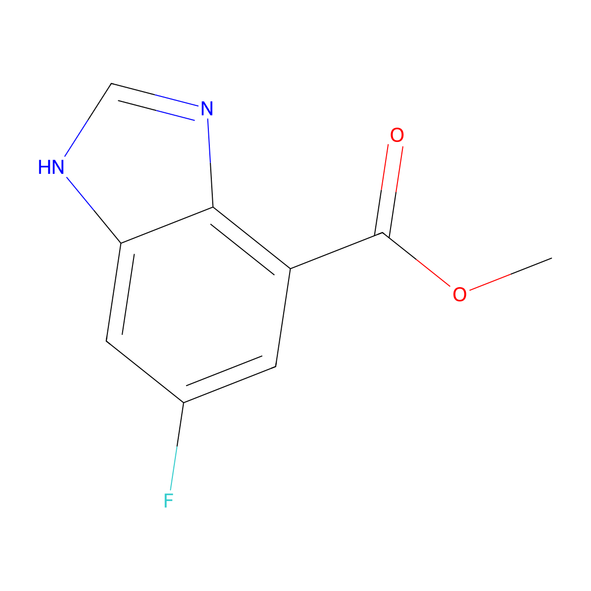 Methyl 6-fluoro-1H-benzo[d]imidazole-4-carboxylate molecular structure, CAS 1305323-25-4