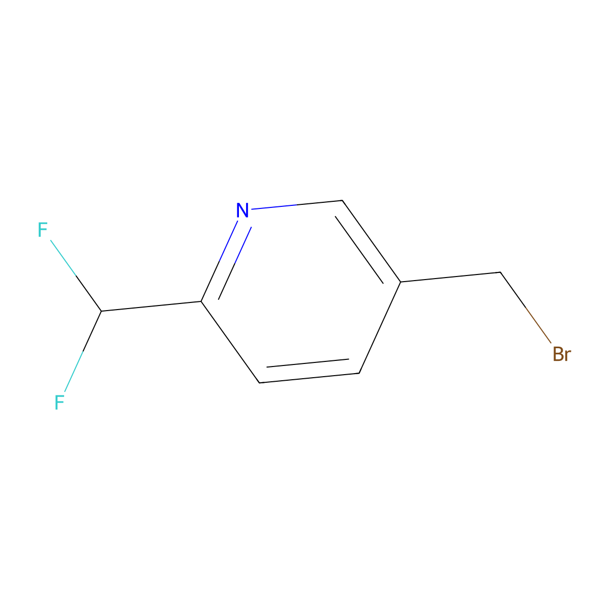 5-(Bromomethyl)-2-(difluoromethyl)pyridine molecular structure, CAS 1305323-52-7