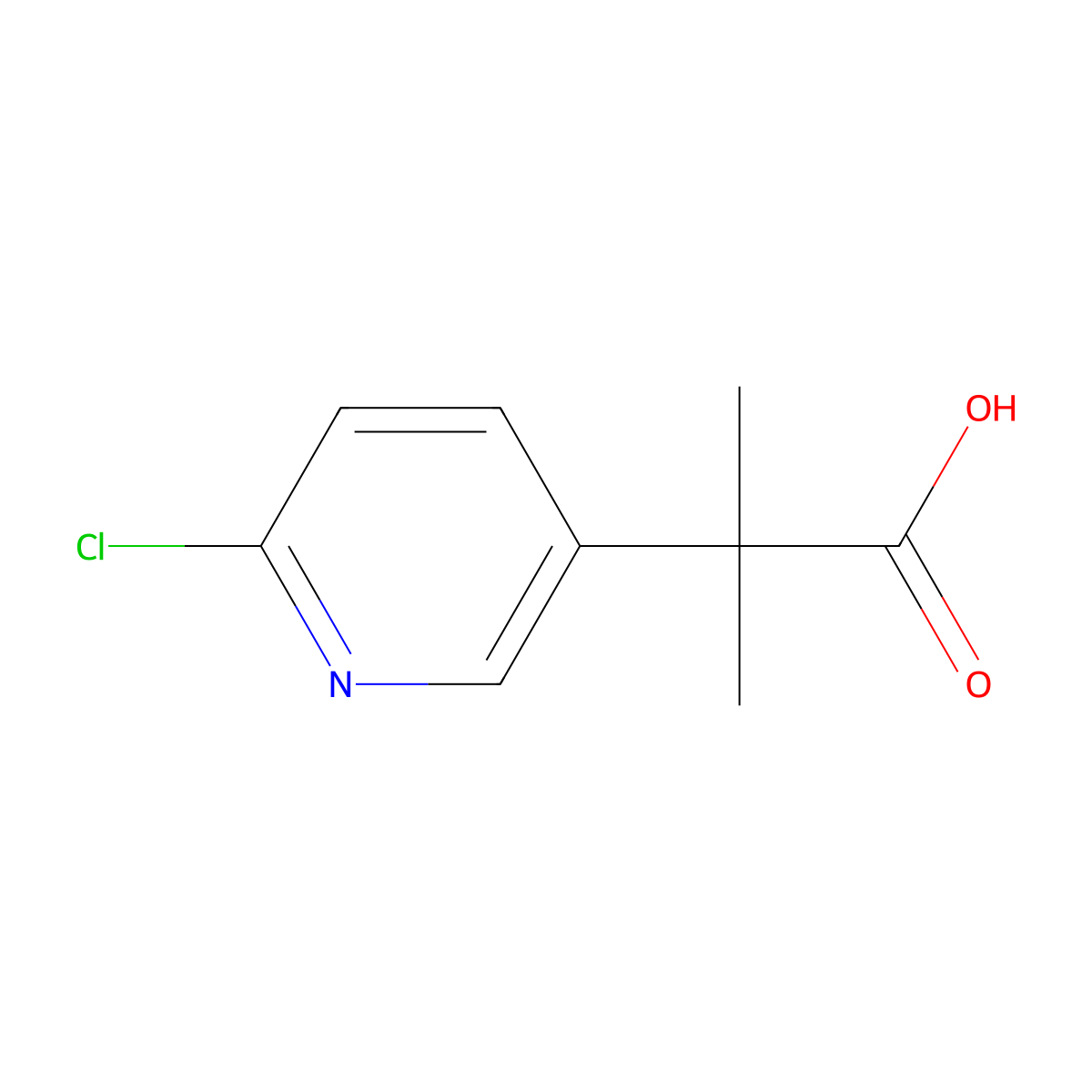 2-(6-Chloropyridin-3-yl)-2-methylpropanoic acid molecular structure, CAS 1305323-54-9