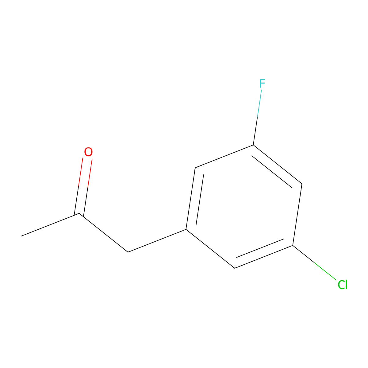 1-(3-Chloro-5-fluorophenyl)propan-2-one molecular structure, CAS 1305324-18-8