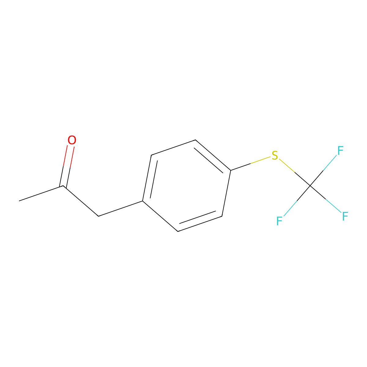 1-{4-[(Trifluoromethyl)sulfanyl]phenyl}propan-2-one molecular structure, CAS 1305324-23-5