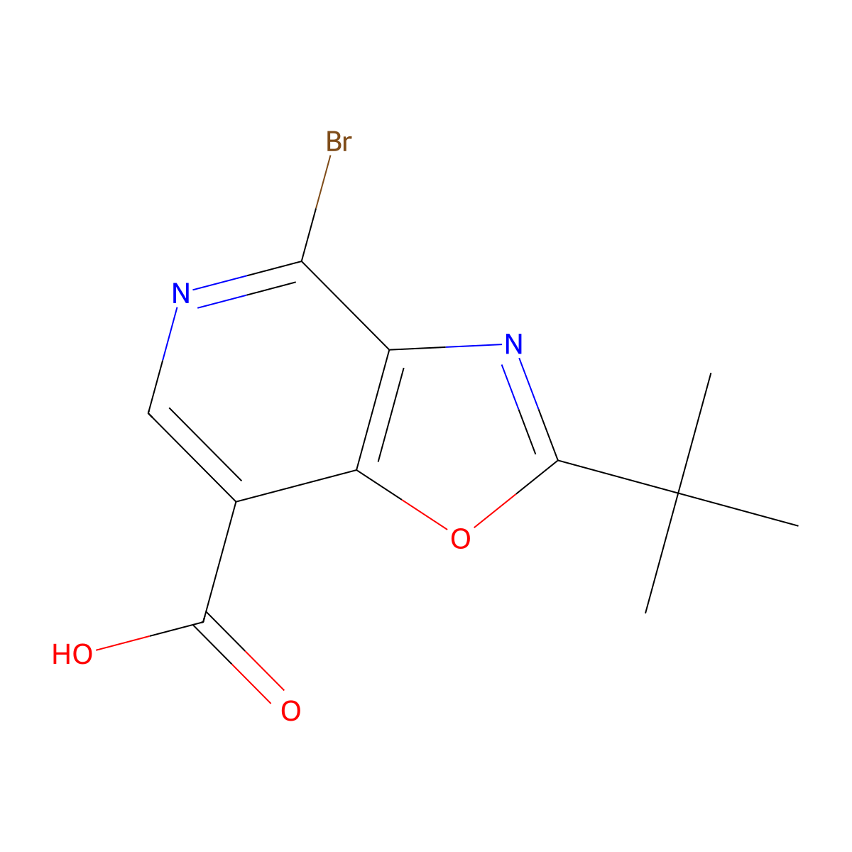 4-Bromo-2-(tert-butyl)oxazolo[4,5-c]pyridine-7-carboxylic acid molecular structure, CAS 1305324-53-1