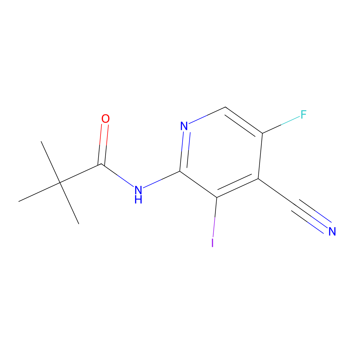 N-(4-Cyano-5-fluoro-3-iodopyridin-2-yl)pivalamide molecular structure, CAS 1305324-60-0