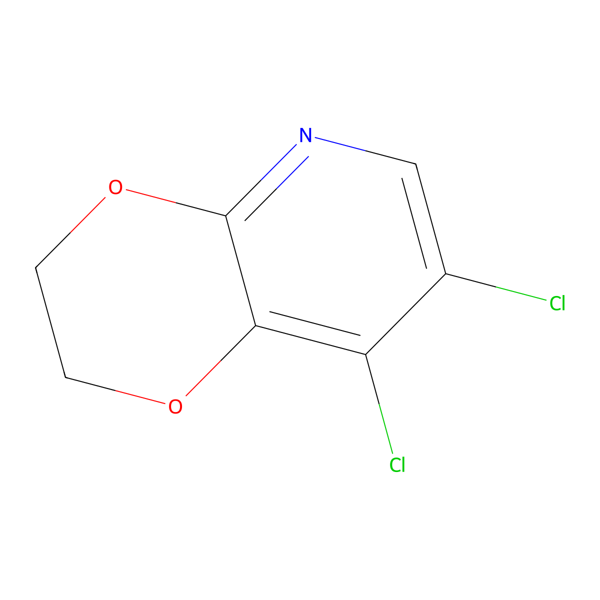 7,8-Dichloro-2,3-dihydro-[1,4]dioxino[2,3-b]pyridine molecular structure, CAS 1305324-70-2