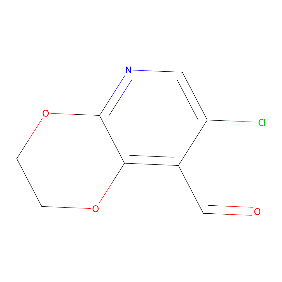 7-Chloro-2,3-dihydro-[1,4]dioxino[2,3-b]pyridine-8-carbaldehyde molecular structure, CAS 1305324-73-5