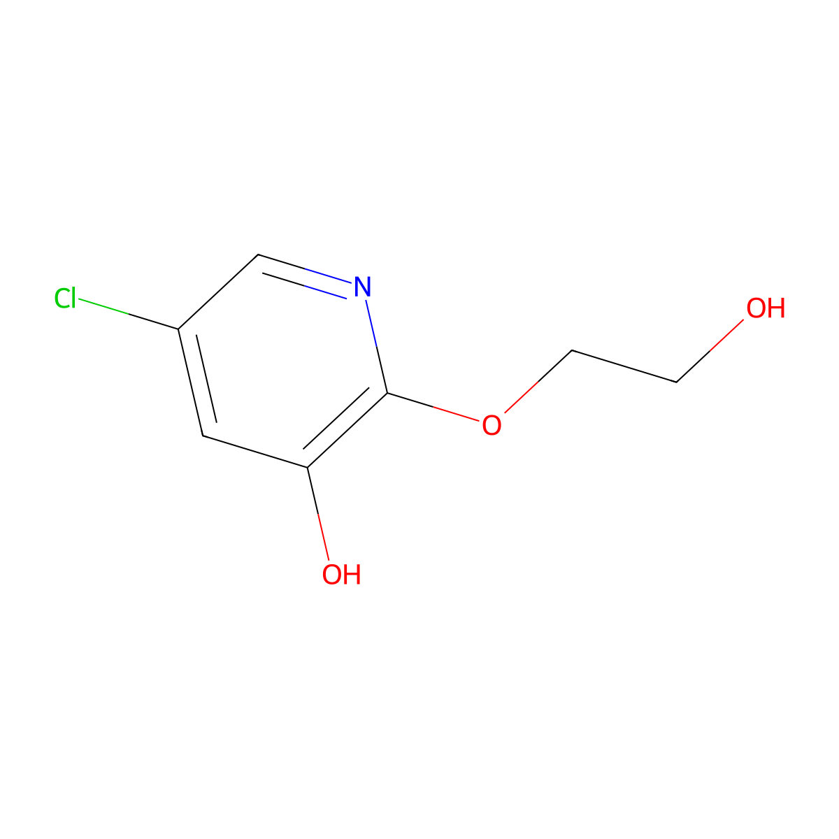 5-Chloro-2-(2-hydroxyethoxy)pyridin-3-ol molecular structure, CAS 1305324-75-7
