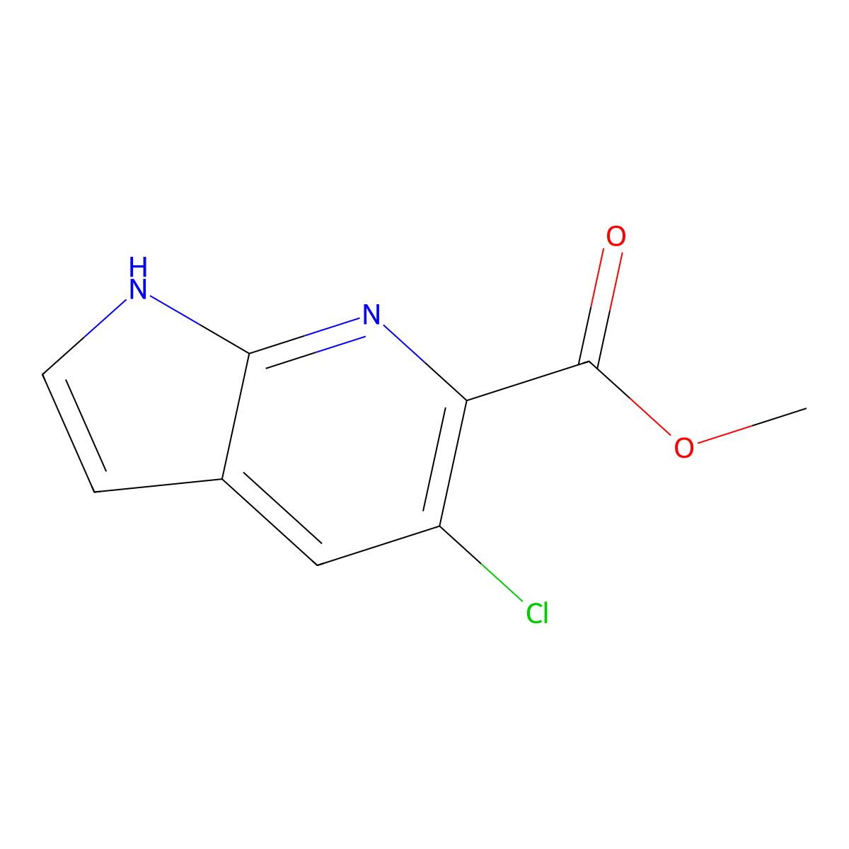 methyl 5-chloro-1H-pyrrolo[2,3-b]pyridine-6-carboxylate molecular structure, CAS 1305324-76-8
