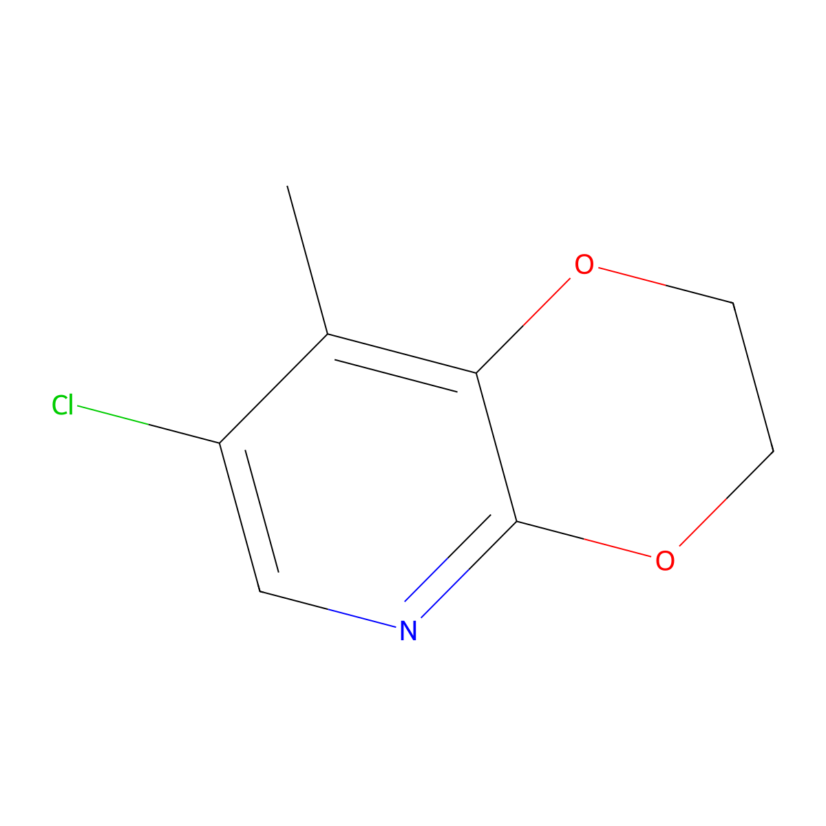 7-Chloro-8-methyl-2,3-dihydro-[1,4]dioxino[2,3-b]pyridine molecular structure, CAS 1305324-82-6