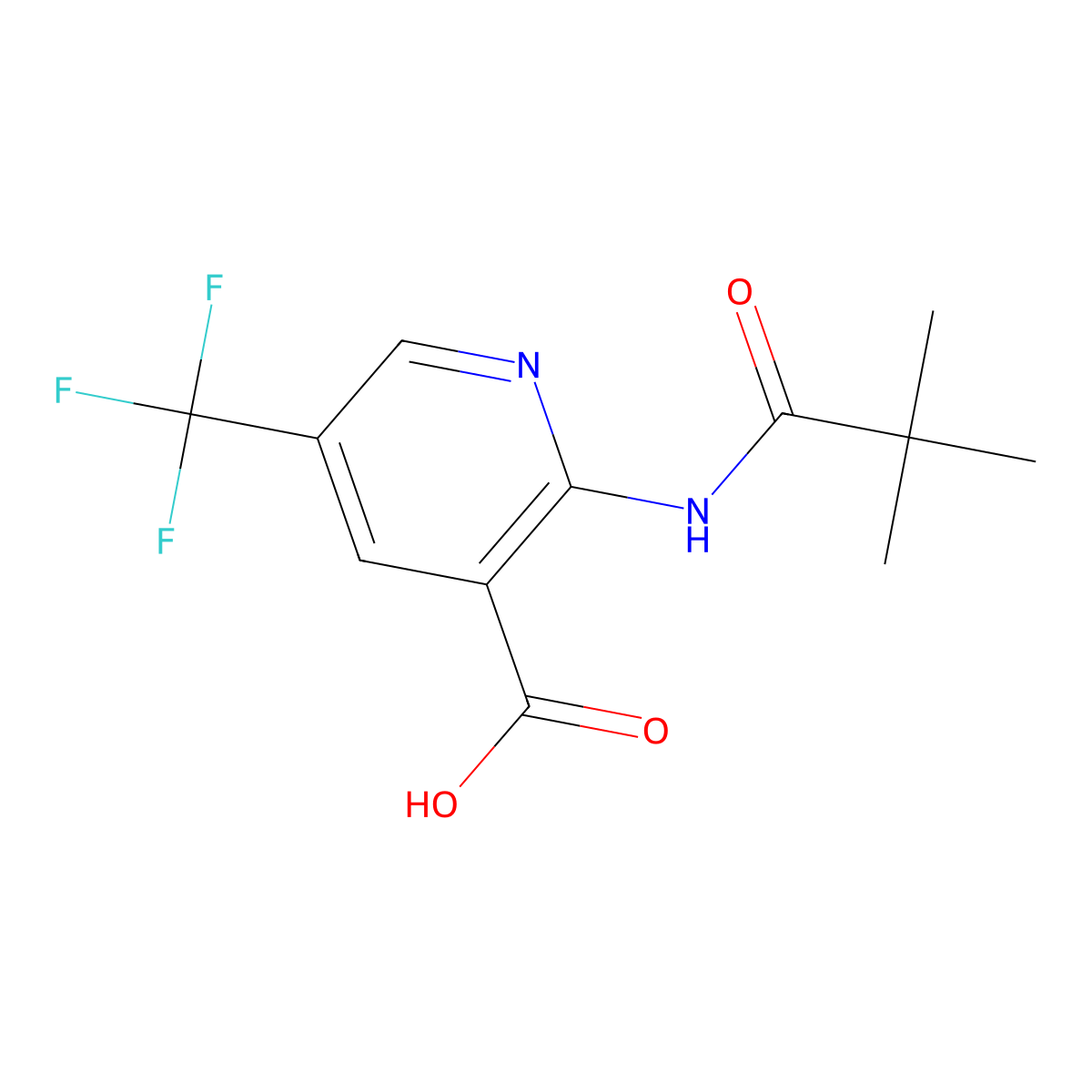 2-Pivalamido-5-(trifluoromethyl)nicotinic acid molecular structure, CAS 1305324-88-2