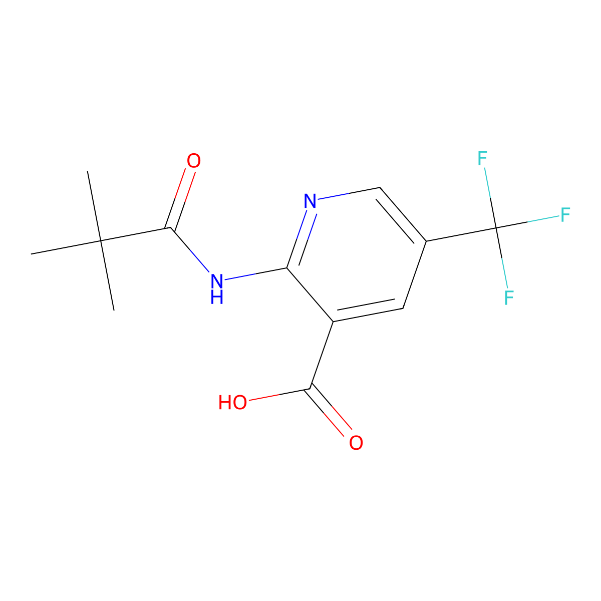 2-Pivalamido-5-(trifluoromethyl)nicotinic acid molecular structure, CAS 1305324-88-2