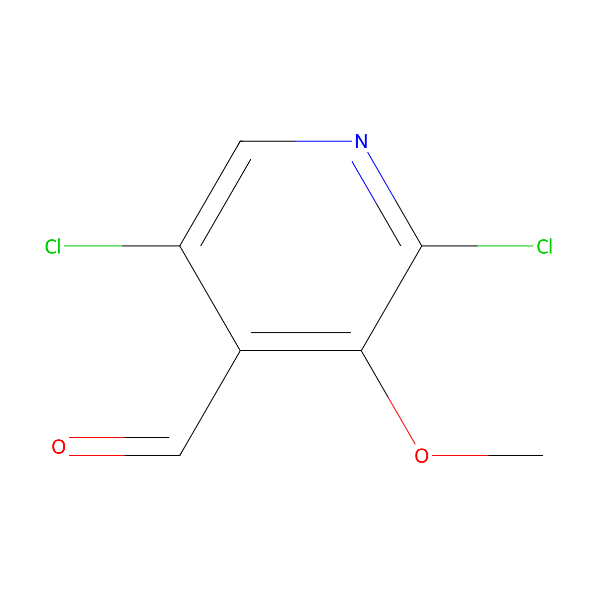 2,5-Dichloro-3-methoxyisonicotinaldehyde molecular structure, CAS 1305324-89-3