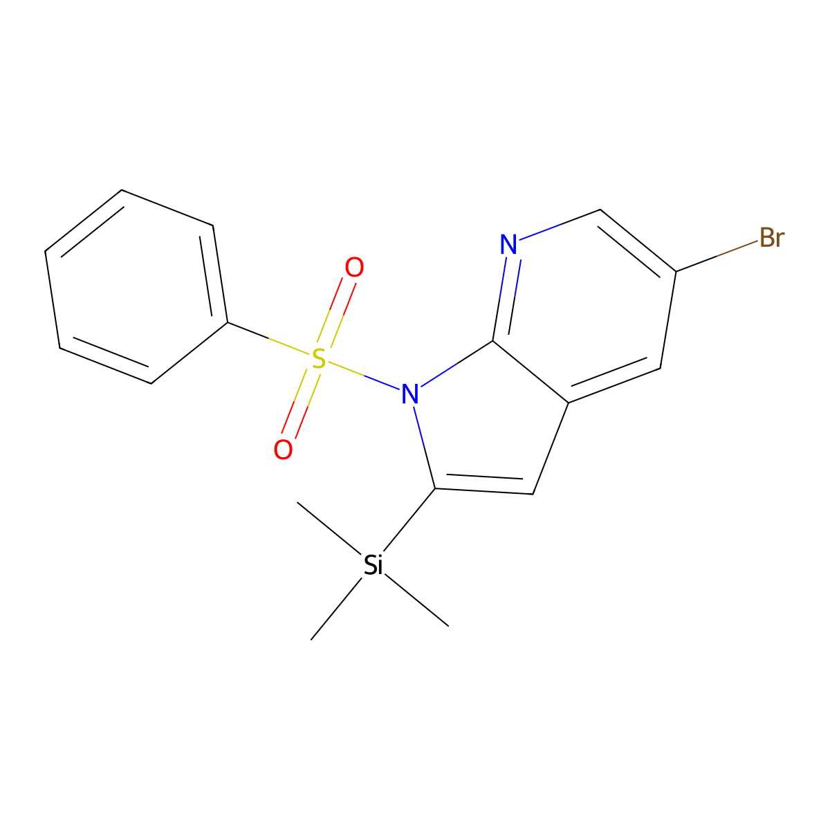 5-Bromo-1-(phenylsulfonyl)-2-(trimethylsilyl)-1H-pyrrolo[2,3-b]pyridine molecular structure, CAS 1305324-90-6