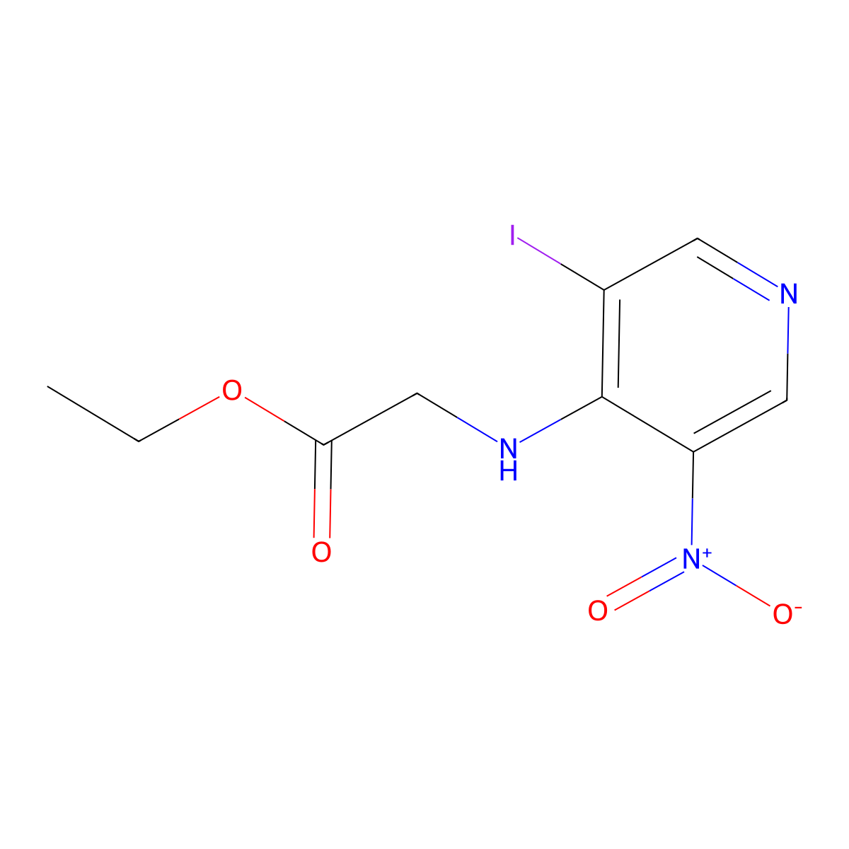 Ethyl 2-((3-iodo-5-nitropyridin-4-YL)amino)acetate molecular structure, CAS 1305324-91-7