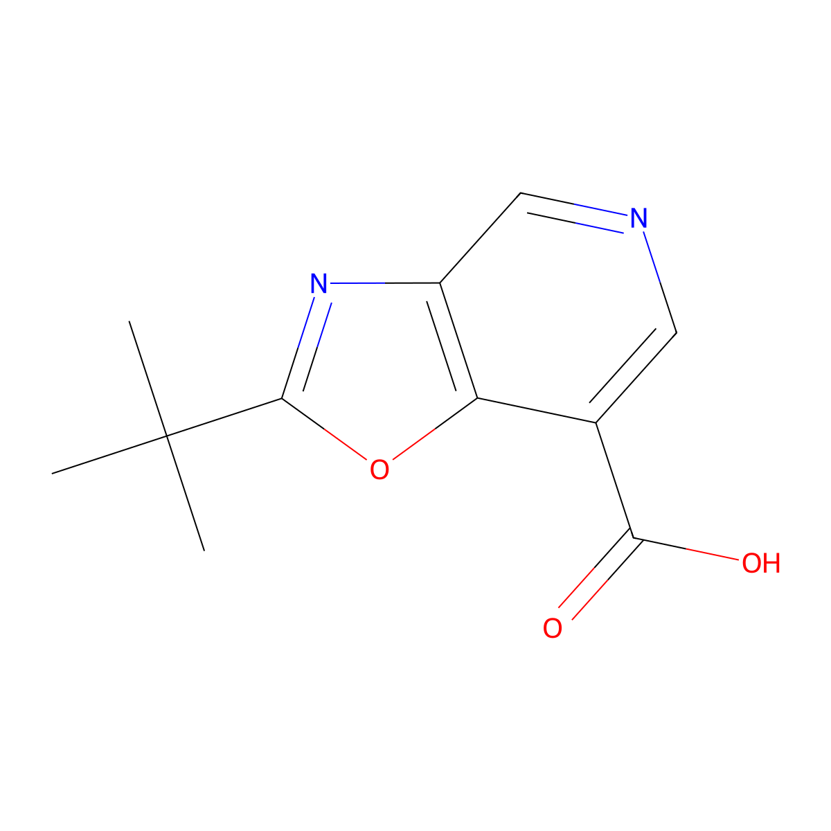 2-(tert-Butyl)oxazolo[4,5-c]pyridine-7-carboxylic acid molecular structure, CAS 1305324-92-8