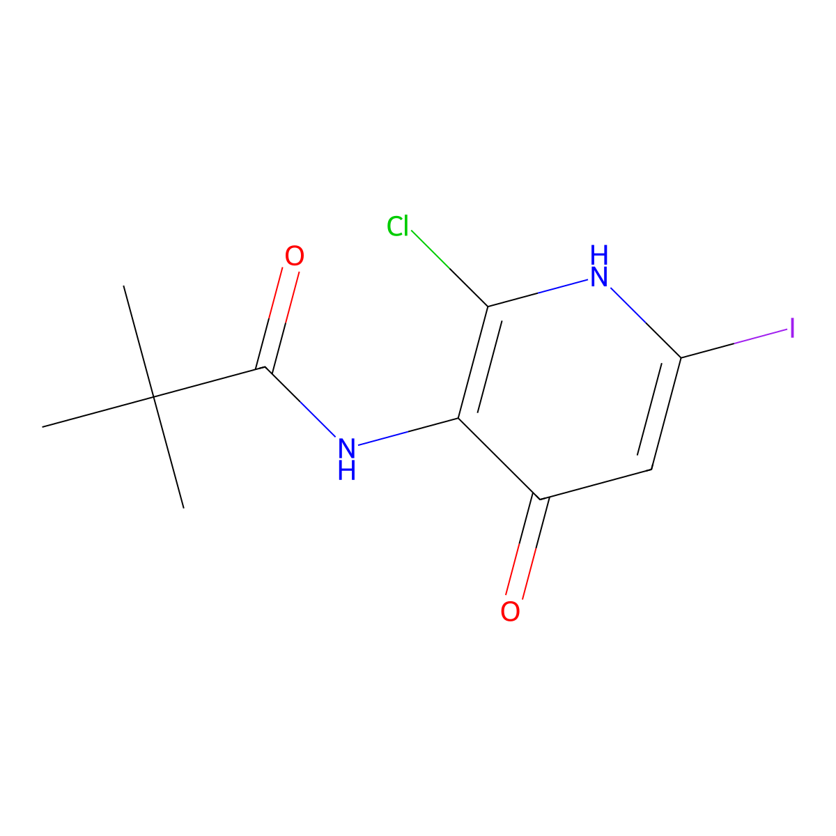 N-(2-Chloro-4-hydroxy-6-iodopyridin-3-YL)pivalamide molecular structure, CAS 1305324-95-1
