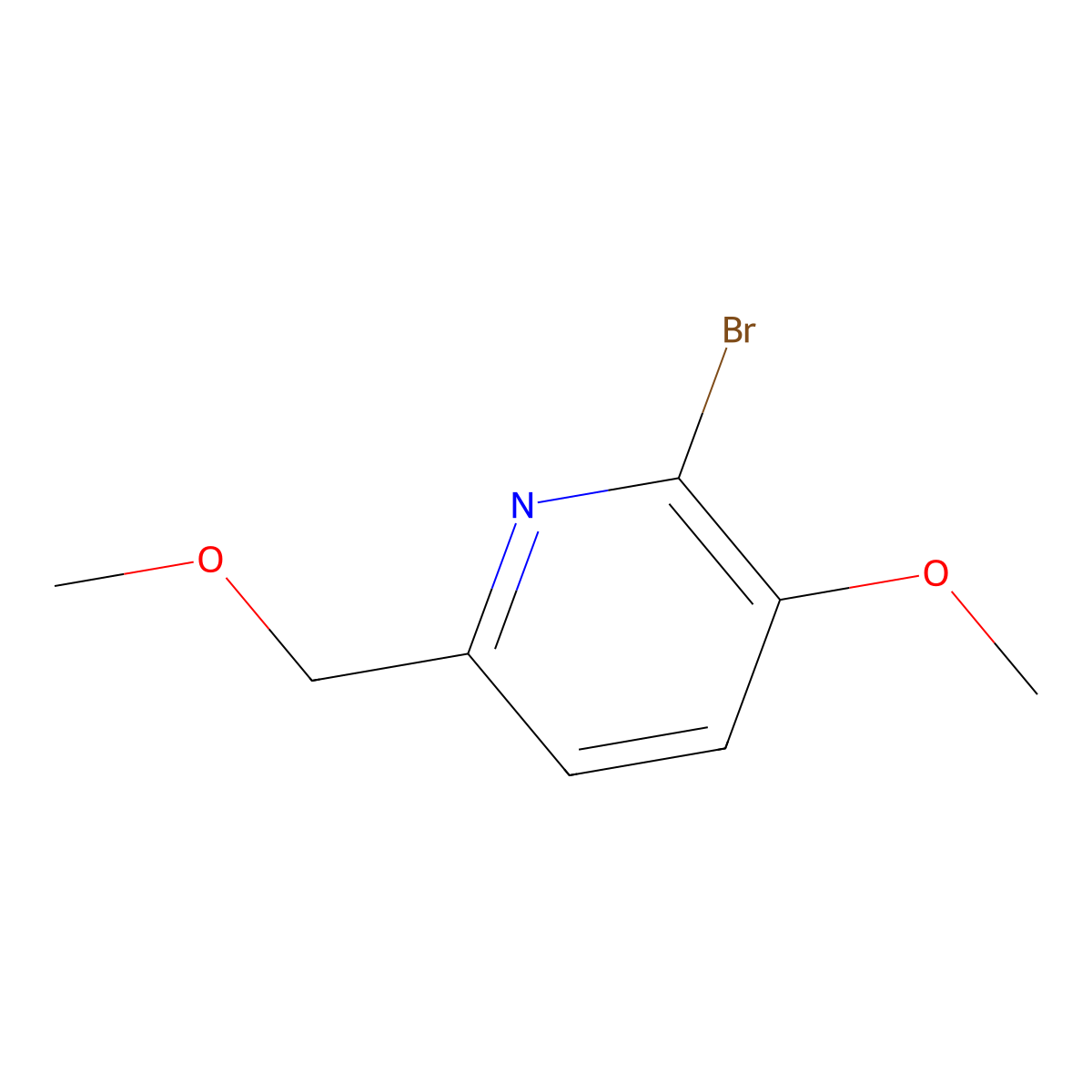 2-Bromo-3-methoxy-6-(methoxymethyl)pyridine molecular structure, CAS 1305324-98-4