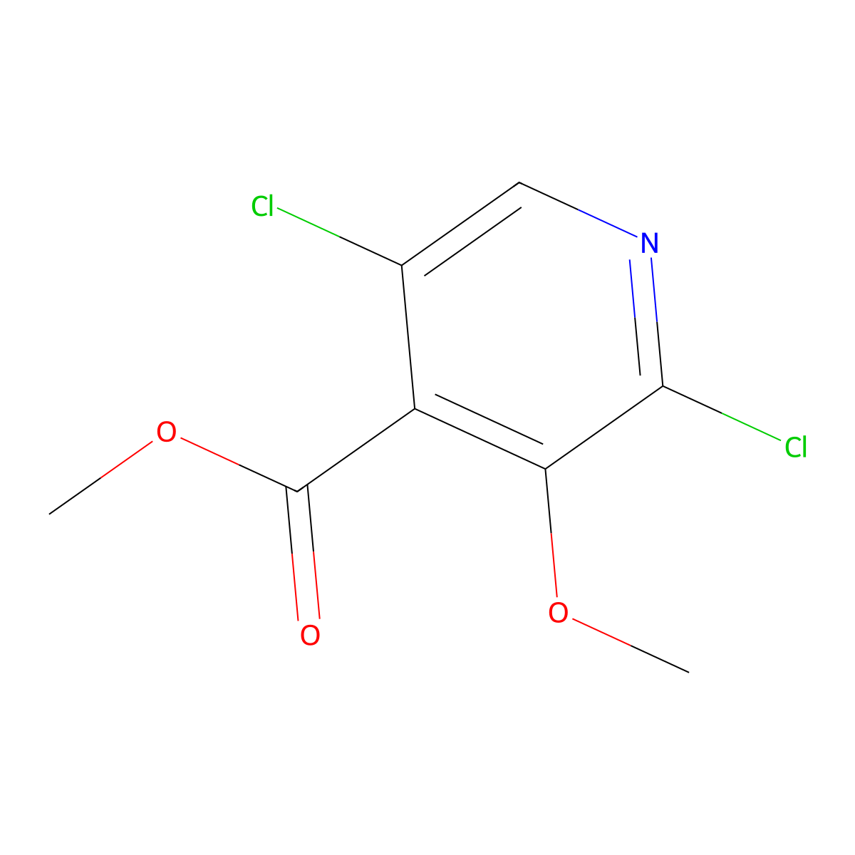 Methyl 2,5-dichloro-3-methoxyisonicotinate molecular structure, CAS 1305325-16-9