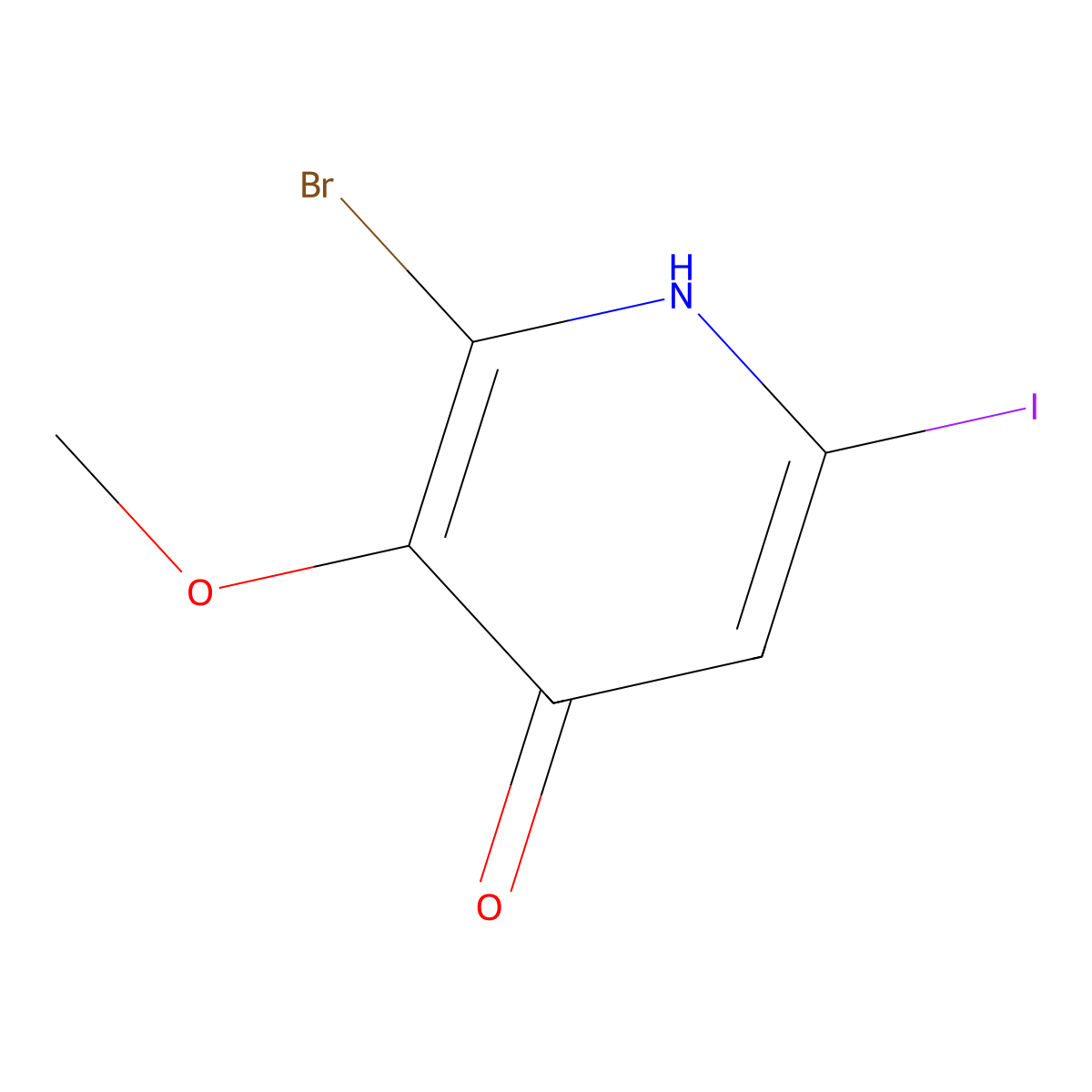 2-Bromo-6-iodo-3-methoxypyridin-4-ol molecular structure, CAS 1305325-18-1