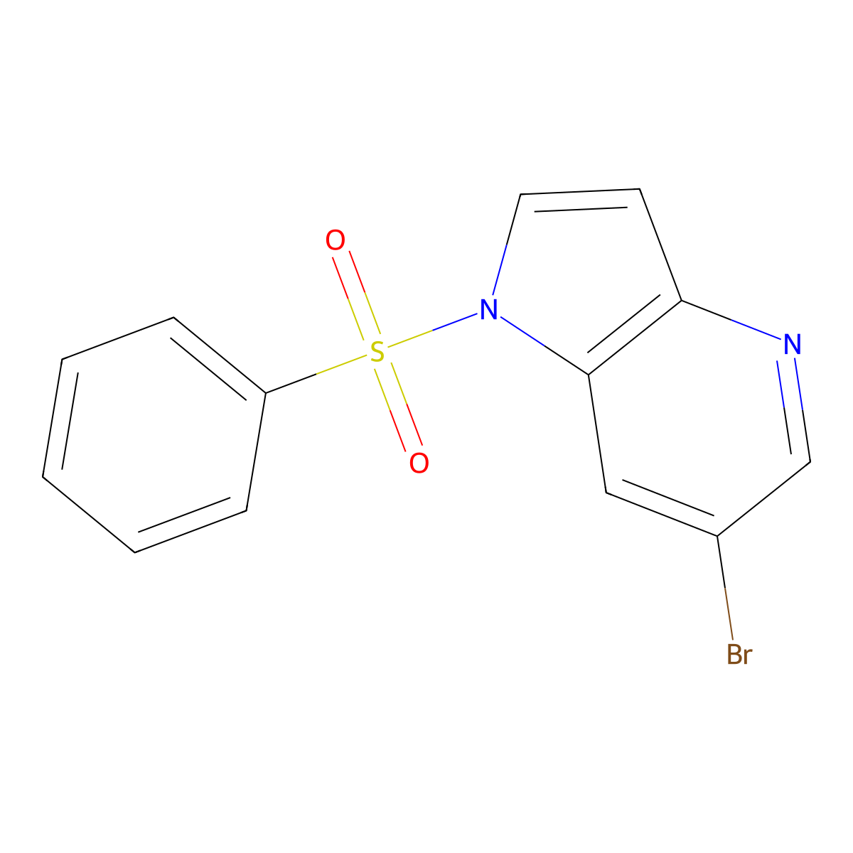 6-Bromo-1-(phenylsulfonyl)-1H-pyrrolo[3,2-b]pyridine molecular structure, CAS 1305325-23-8