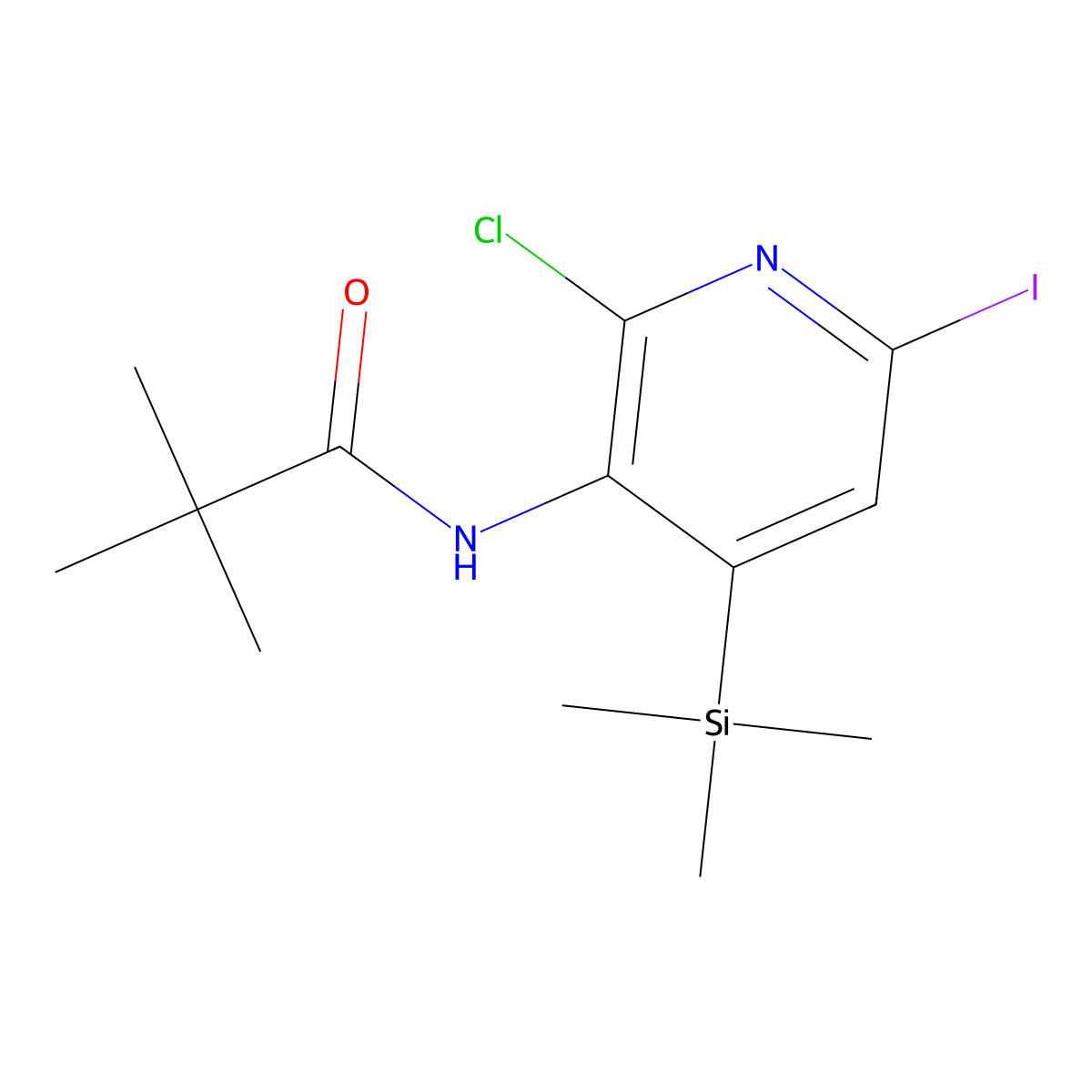 Propanamide, N-(2-chloro-6-iodo-4-(trimethylsilyl)-3-pyridinyl)-2,2-dimethyl- molecular structure, CAS 1305325-24-9