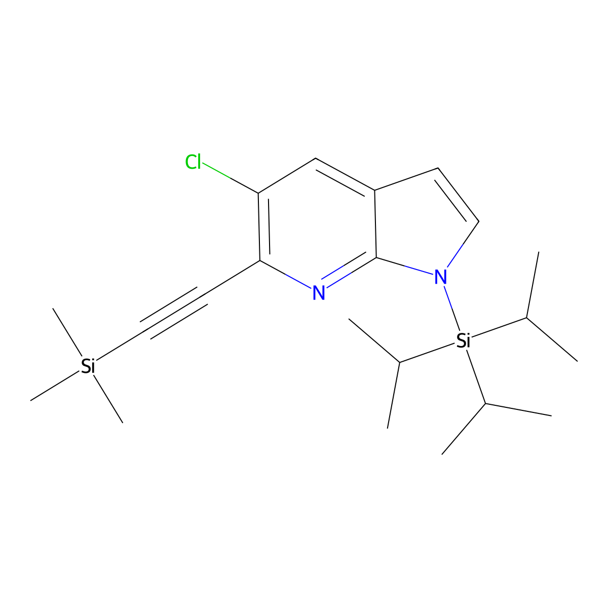 5-Chloro-1-(triisopropylsilyl)-6-((trimethylsilyl)ethynyl)-1H-pyrrolo[2,3-b]pyridine molecular structure, CAS 1305325-25-0