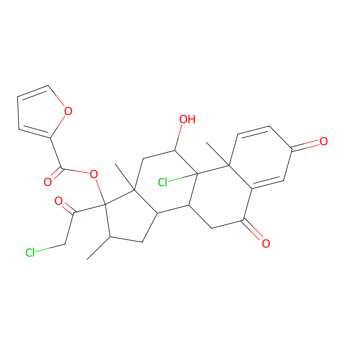 6-Oxo mometasone furoate molecular structure, CAS 1305334-30-8