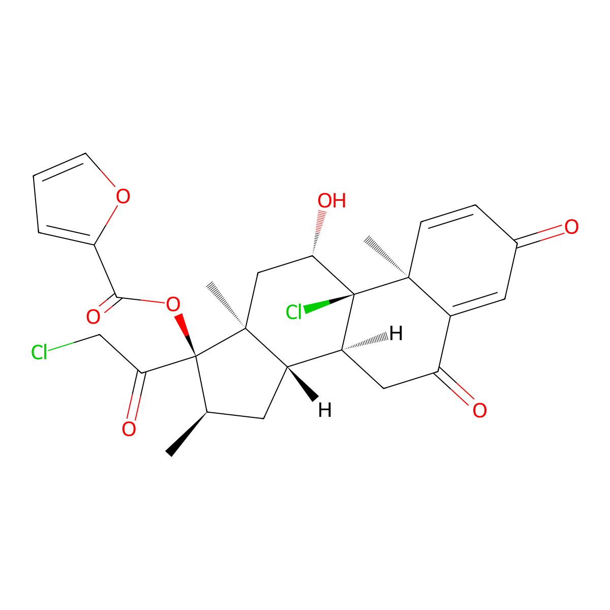 6-Oxo mometasone furoate molecular structure, CAS 1305334-30-8