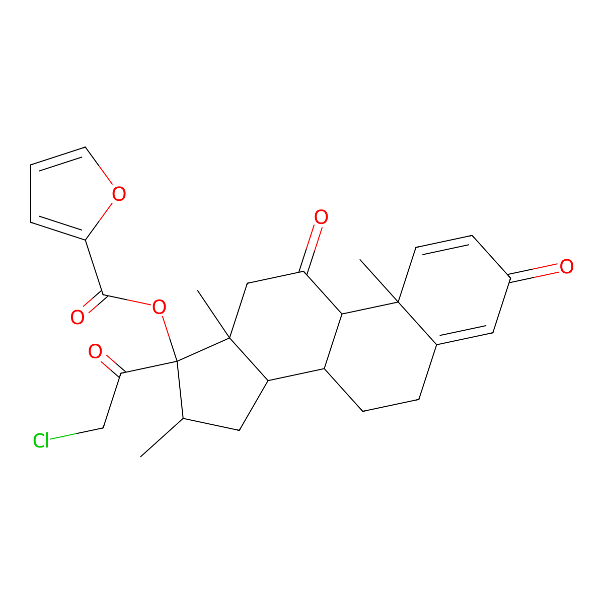 9-Dechloro-11-oxo mometasone furoate molecular structure, CAS 1305334-31-9