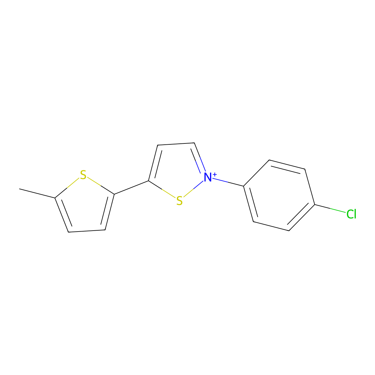 Isothiazolium, 2-(4-chlorophenyl)-5-(5-methyl-2-thienyl)- molecular structure, CAS 1305334-32-0