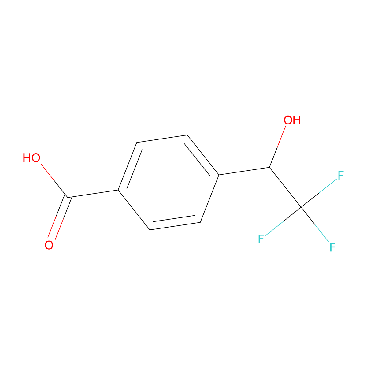 4-[(1S)-2,2,2-trifluoro-1-hydroxyethyl]benzoic acid molecular structure, CAS 130534-97-3