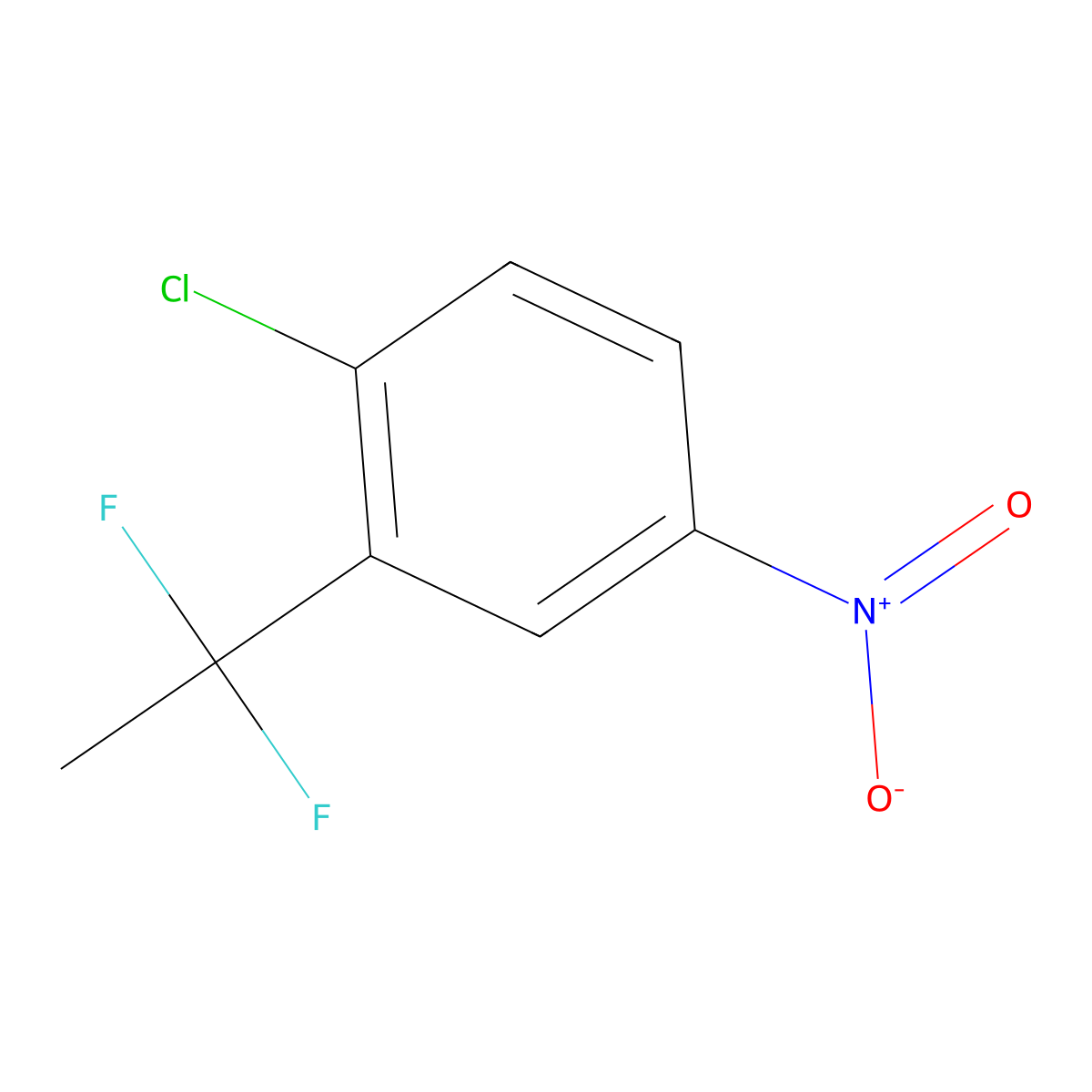 1-Chloro-2-(1,1-difluoroethyl)-4-nitrobenzene molecular structure, CAS 1305341-01-8