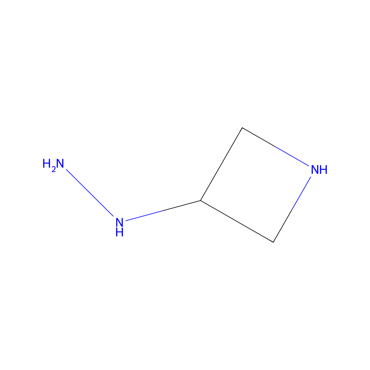 3-Hydrazinylazetidine molecular structure, CAS 1305383-60-1