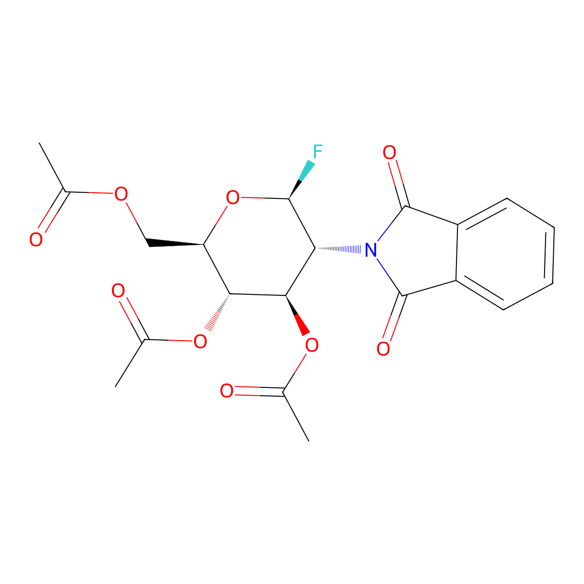 3,4,6-Tri-o-acetyl-2-deoxy-2-phthalimido-b-d-glucopyranosyl fluoride molecular structure, CAS 130539-42-3
