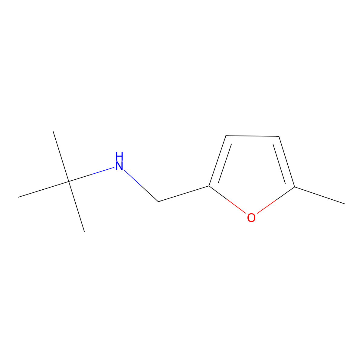 Tert-butyl[(5-methylfuran-2-yl)methyl]amine molecular structure, CAS 130539-83-2