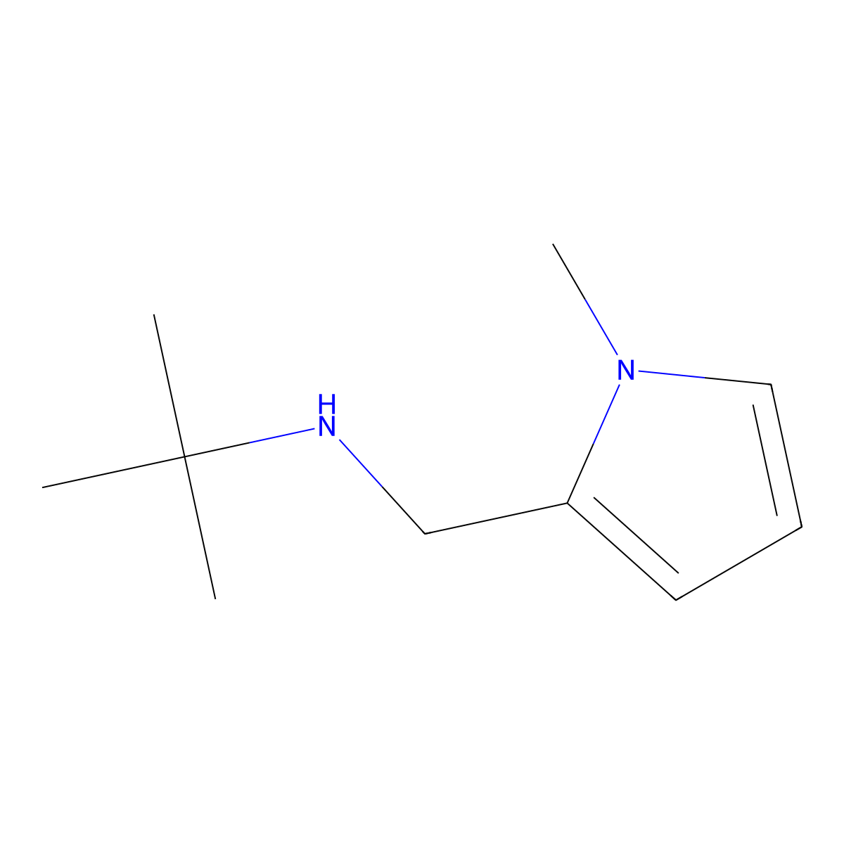2-methyl-N-[(1-methylpyrrol-2-yl)methyl]propan-2-amine molecular structure, CAS 130539-85-4