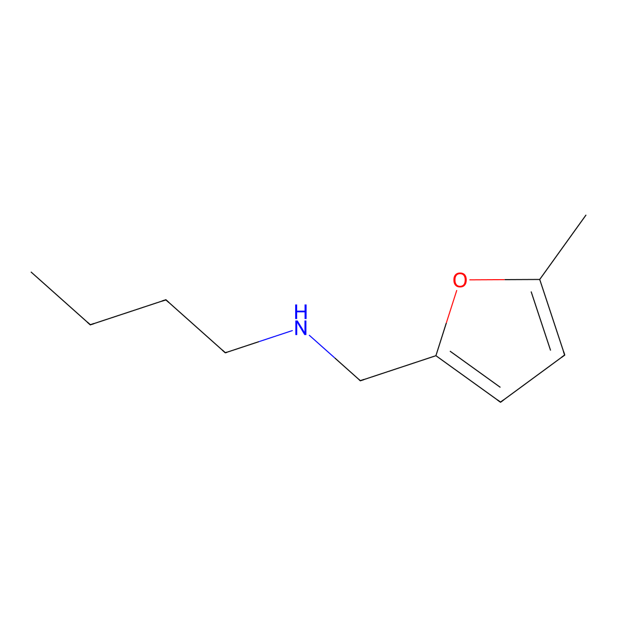 Butyl[(5-methylfuran-2-yl)methyl]amine molecular structure, CAS 130539-97-8