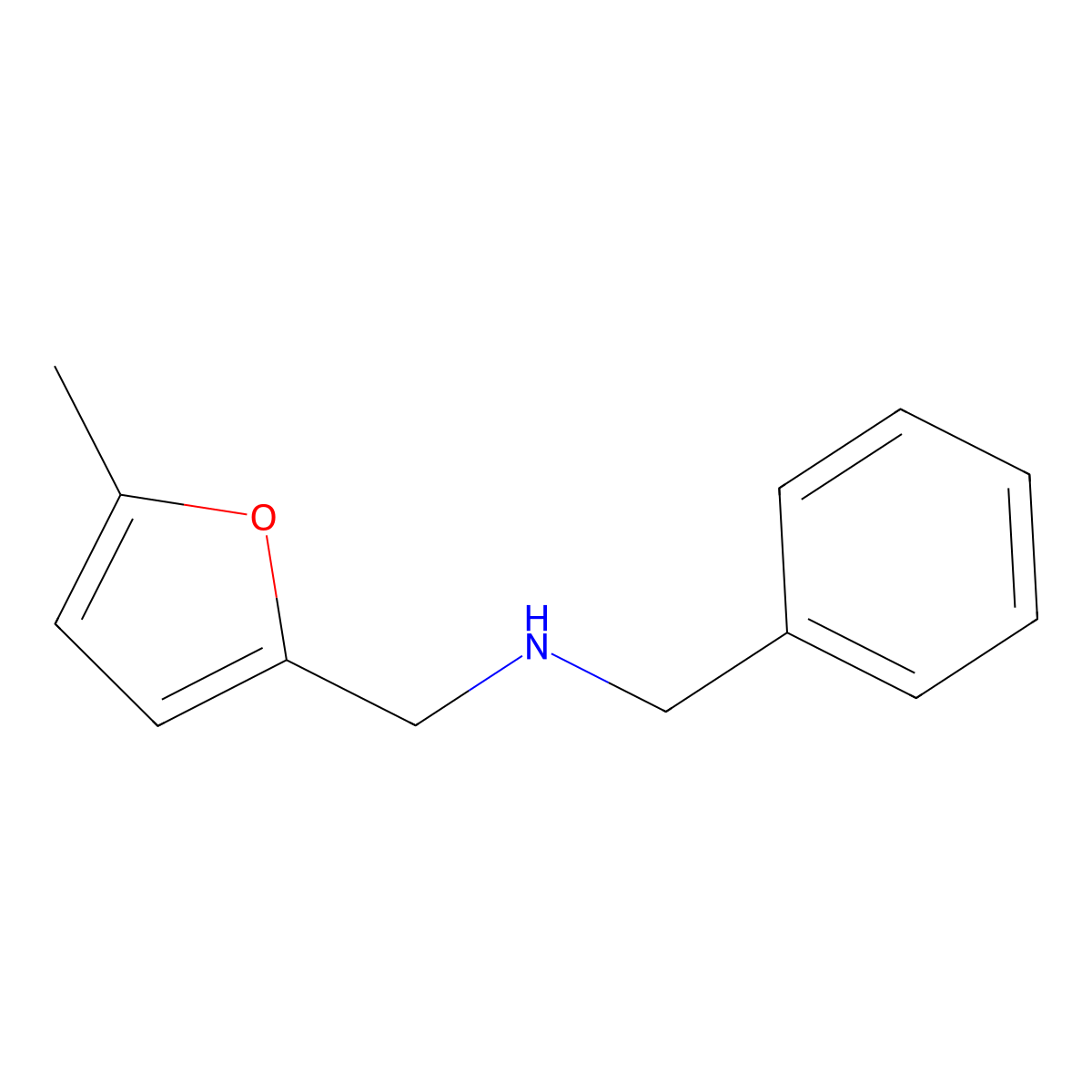 Benzyl-(5-methyl-furan-2-ylmethyl)-amine molecular structure, CAS 130539-99-0