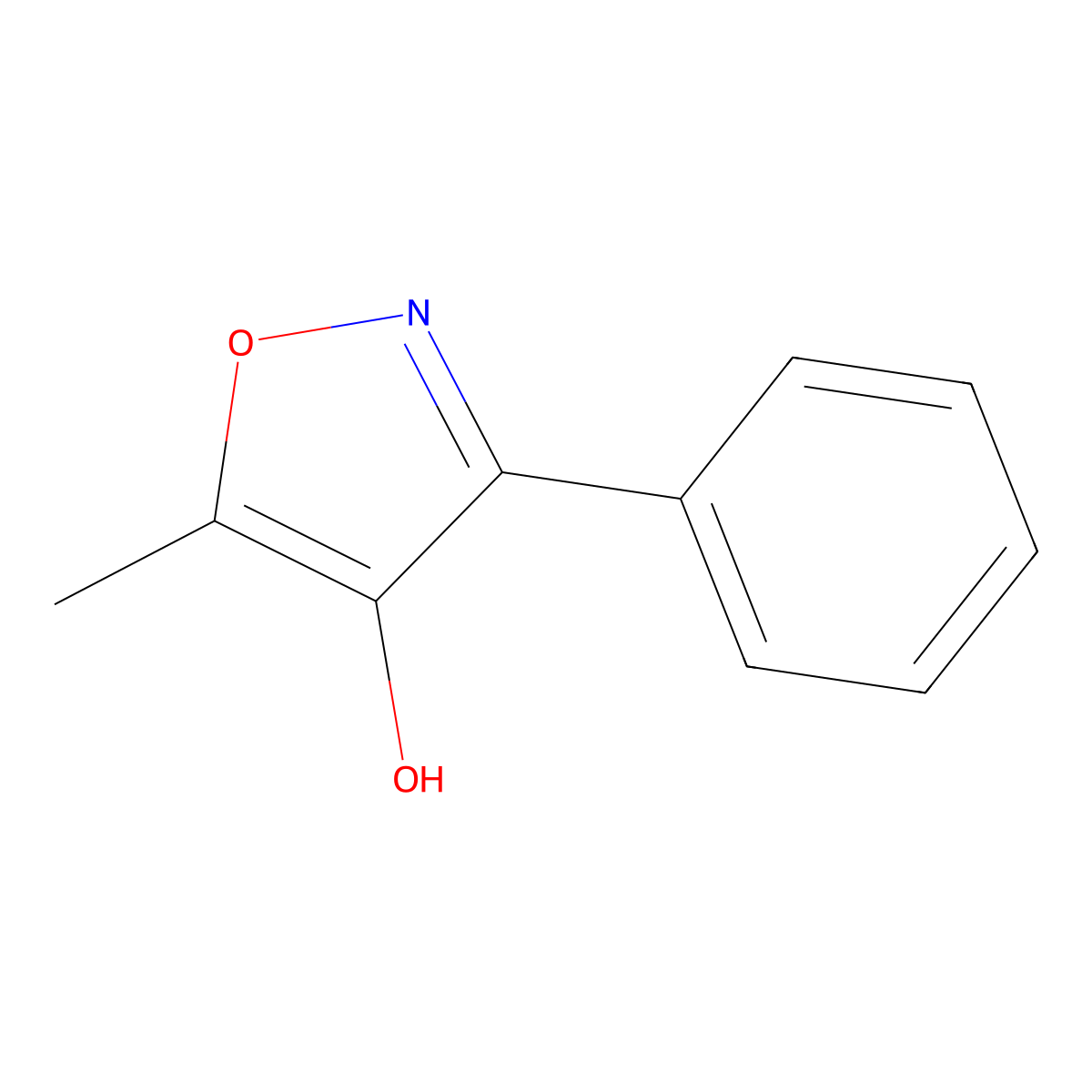 5-Methyl-3-phenyl-1,2-oxazol-4-ol molecular structure, CAS 13054-64-3