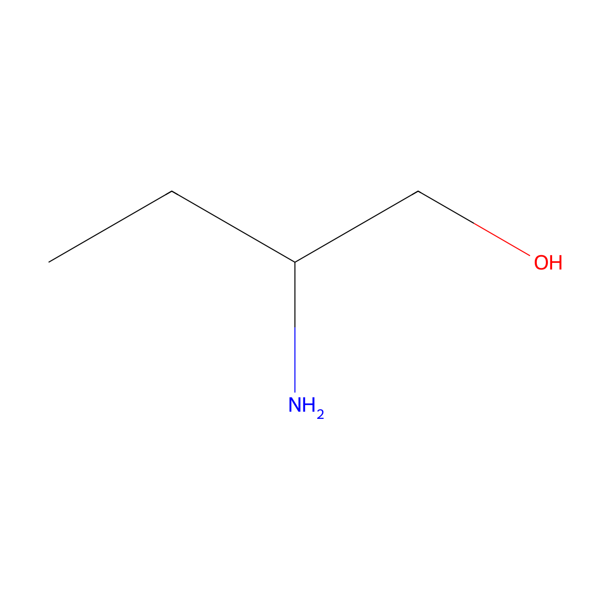 2-Amino-1-butanol molecular structure, CAS 13054-87-0