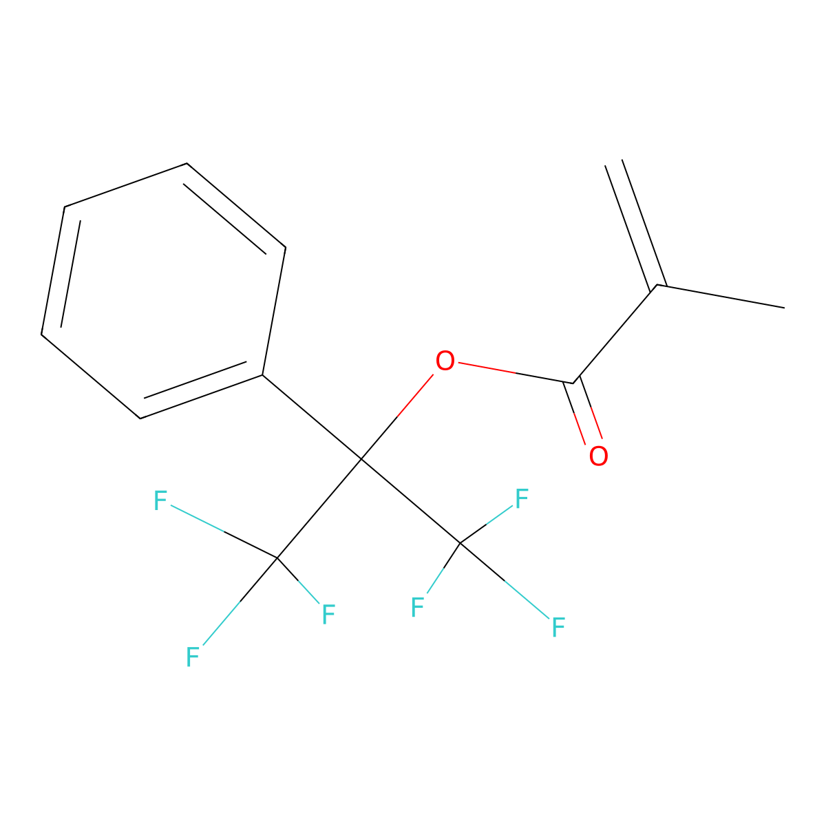 2,2,2-Trifluoro-1-phenyl-1-(trifluoromethyl)ethyl methacrylate molecular structure, CAS 130540-87-3