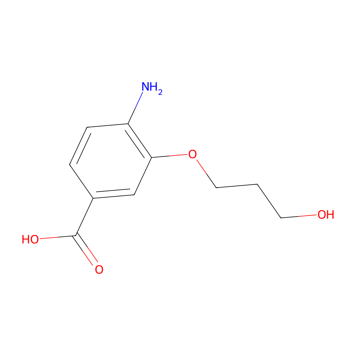 4-Amino-3-(3-hydroxypropoxy)benzoic acid molecular structure, CAS 1305431-42-8