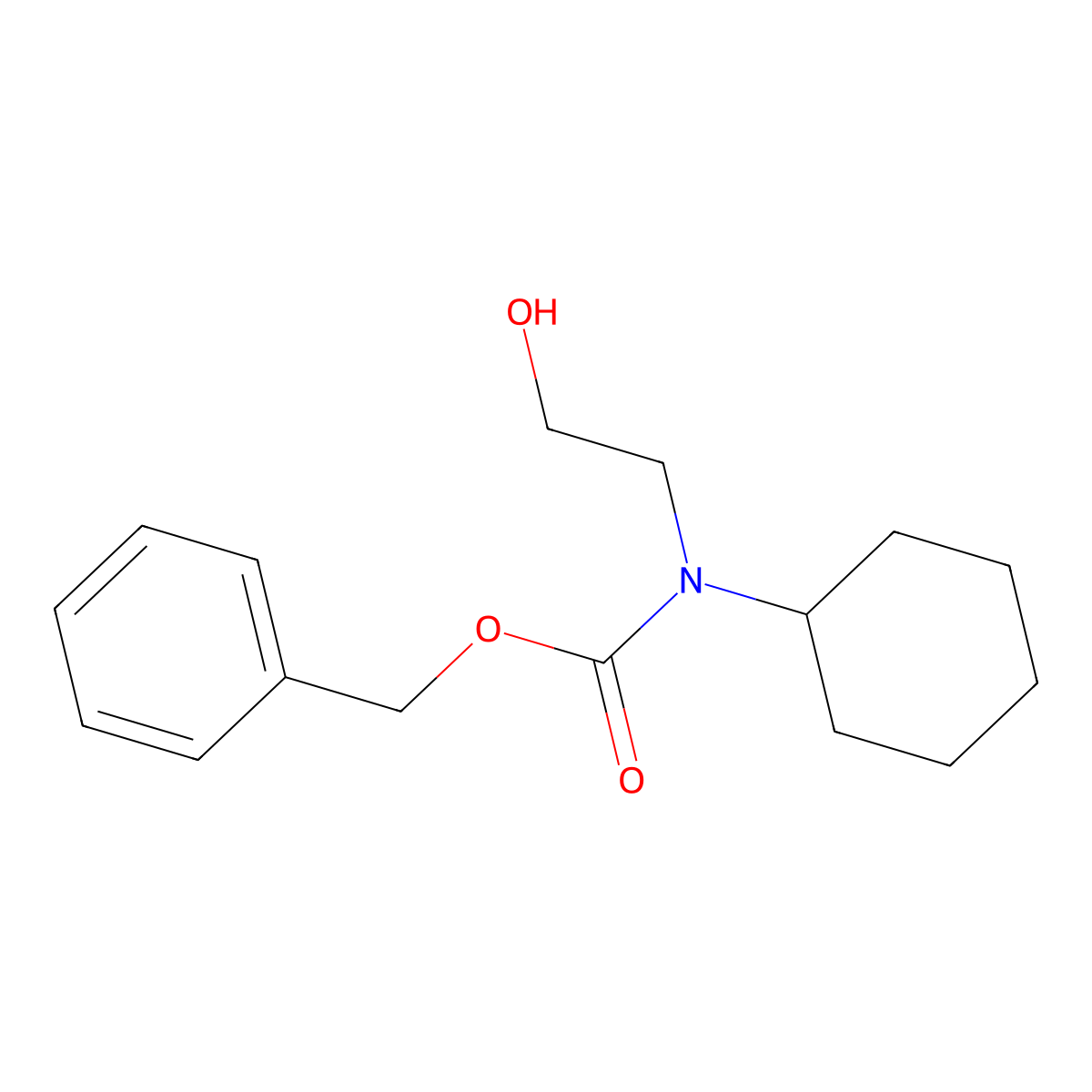 benzyl N-cyclohexyl-N-(2-hydroxyethyl)carbamate molecular structure, CAS 1305440-86-1